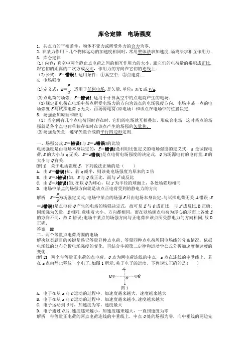 库仑定律电场强度