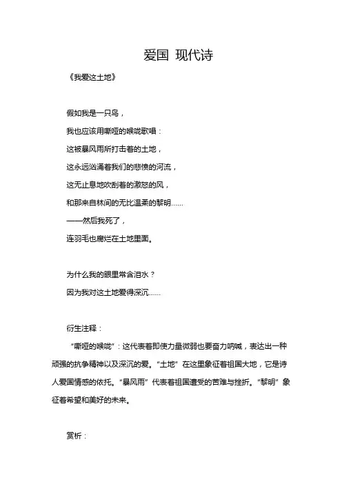 爱国 现代诗
