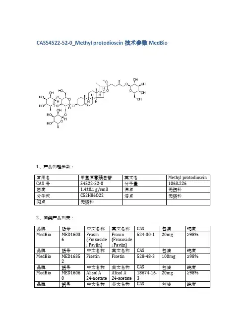CAS54522-52-0_Methyl protodioscin技术参数MedBio