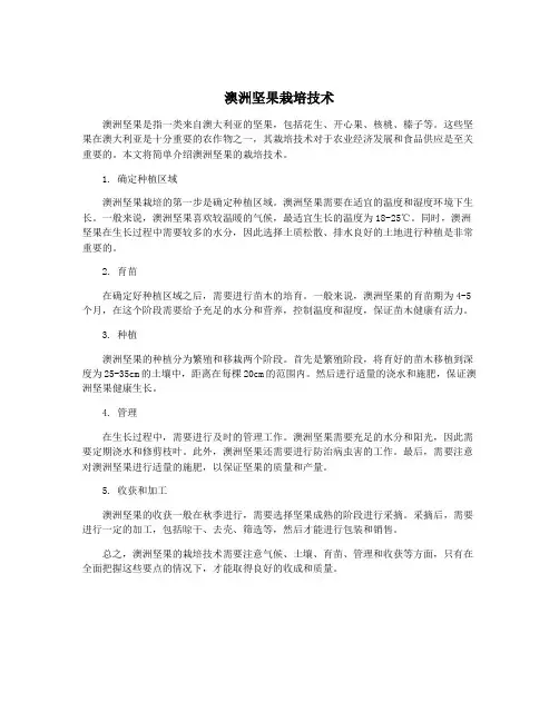澳洲坚果栽培技术