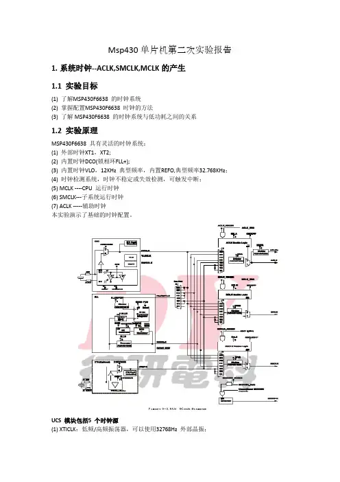 msp430 UCS实验报告资料