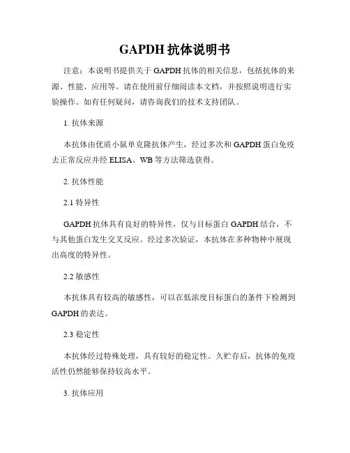 GAPDH抗体说明书