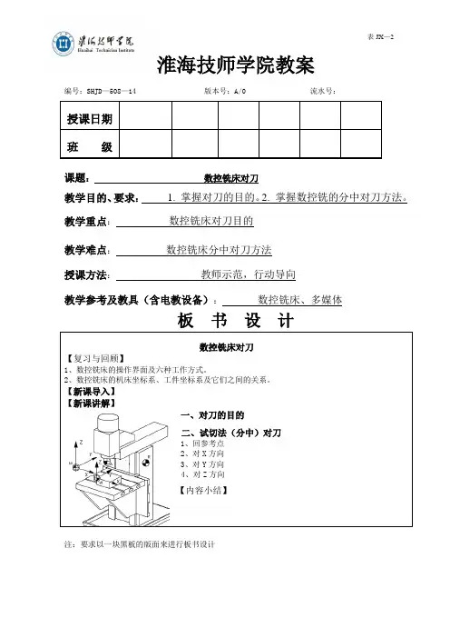 数控铣对刀