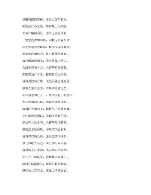 工作培训感言诗句