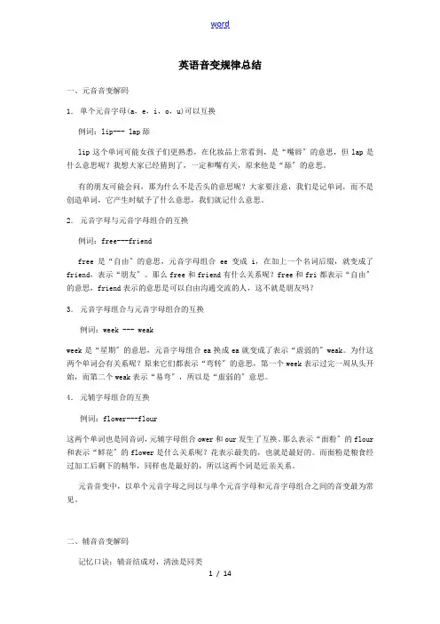 英文单词音变规律(超详细)