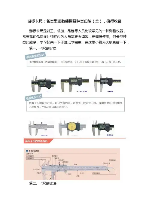 游标卡尺：各类型读数使用及种类归纳（全），值得收藏