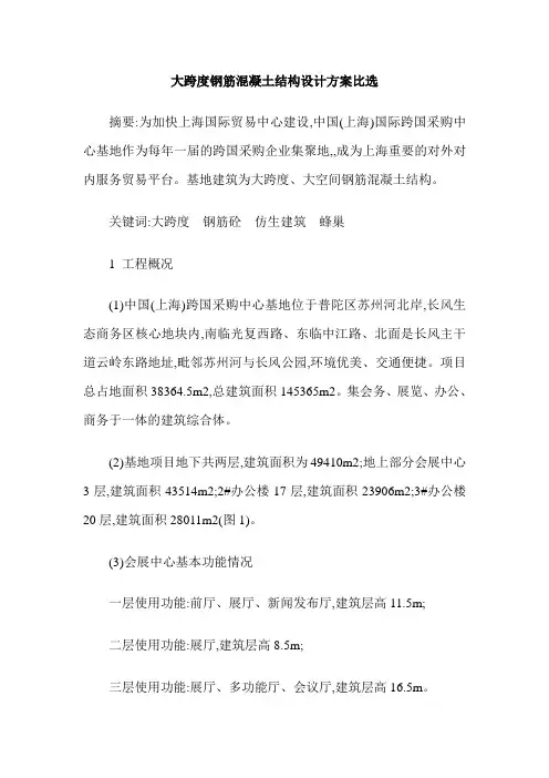 大跨度钢筋混凝土结构设计方案比选