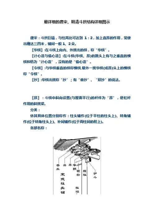 最详细的唐宋、明清斗拱结构详细图示