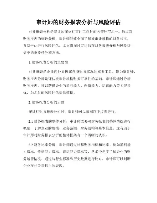 审计师的财务报表分析与风险评估