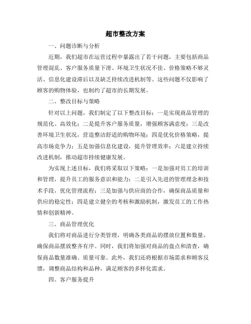 超市整改方案