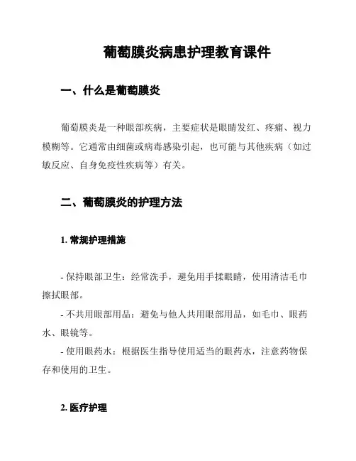 葡萄膜炎病患护理教育课件