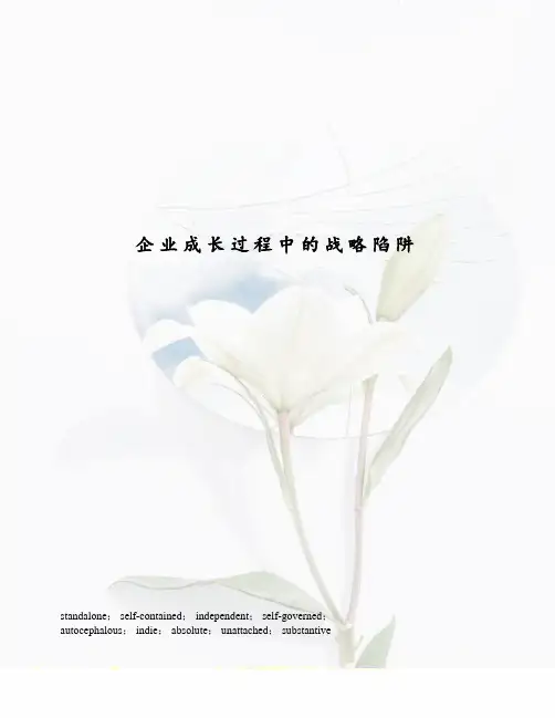 企业成长过程中的战略陷阱