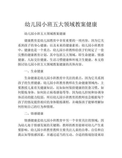 幼儿园小班五大领域教案健康