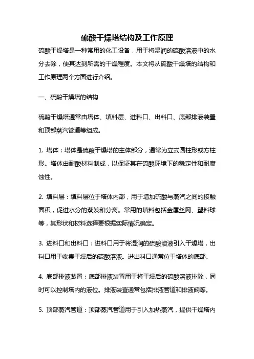 硫酸干燥塔结构及工作原理