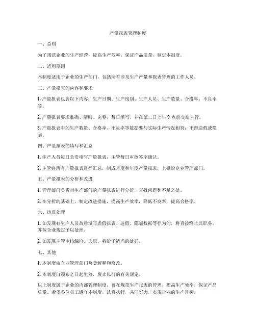 产量报表管理制度