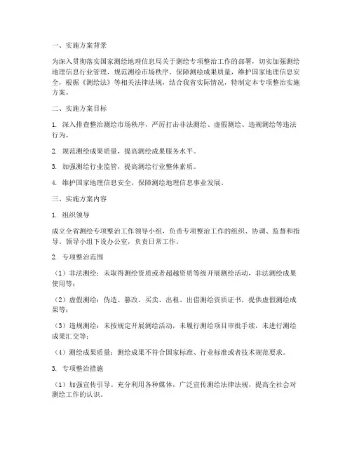 测绘专项整治实施方案