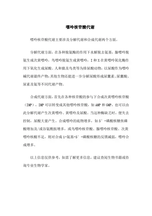 嘌呤核苷酸代谢