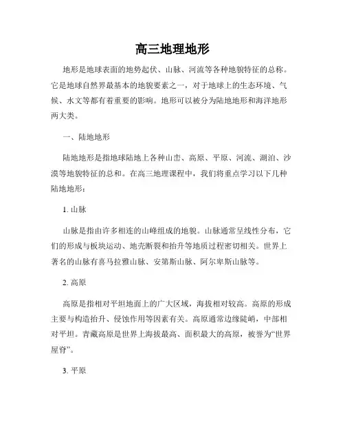 高三地理地形