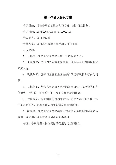 第一次会议会议方案