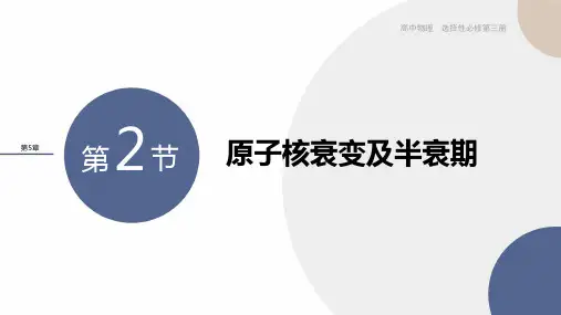 2024-2025学年高二物理选择性必修第三册(鲁科版)教学课件第5章第2节原子核衰变及半衰期