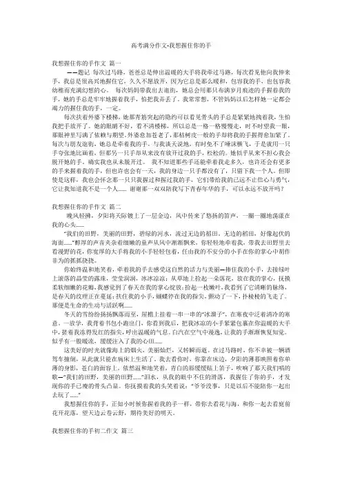 高考满分作文-我想握住你的手