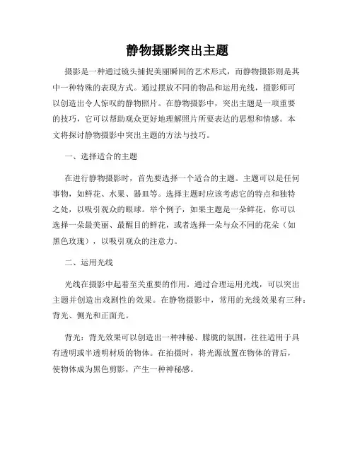 静物摄影突出主题