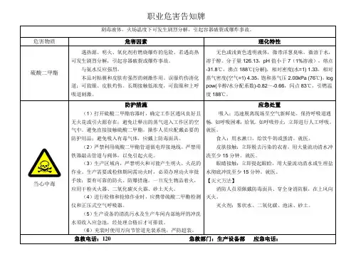 硫酸二甲脂、二甲苯职业危害告知牌