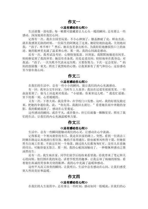 总有感动在心间作文300字