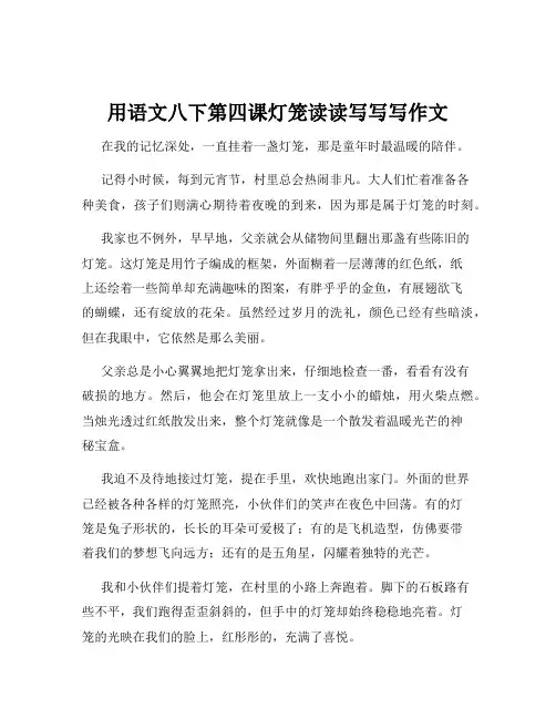 用语文八下第四课灯笼读读写写写作文