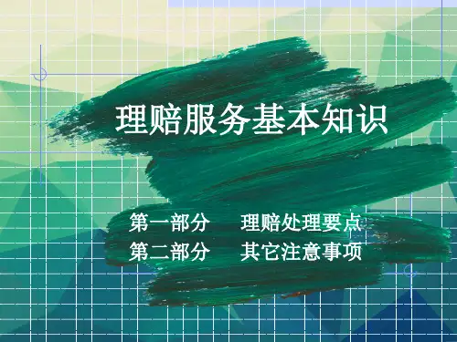 理赔基础知识培训