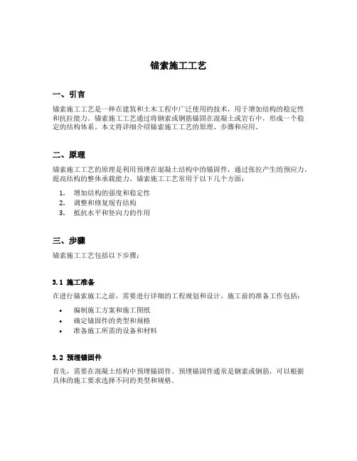 锚索施工工艺
