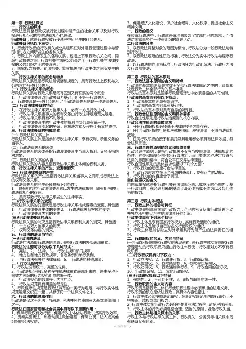 行政法与行政诉讼法重点知识点汇总