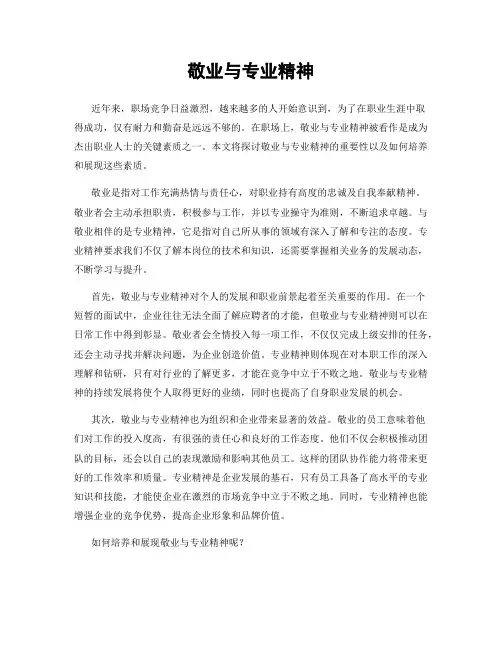 敬业与专业精神