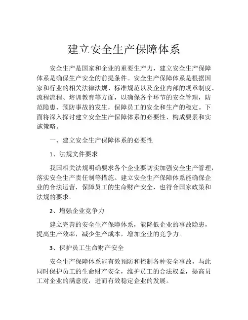 建立安全生产保障体系