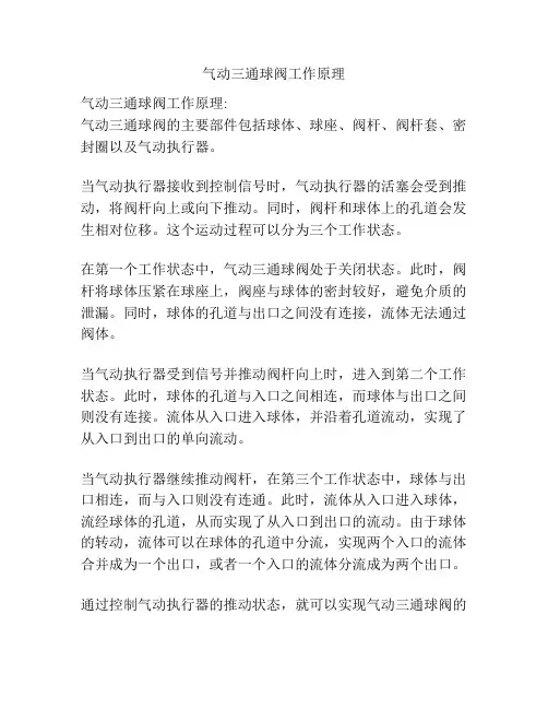 气动三通球阀工作原理