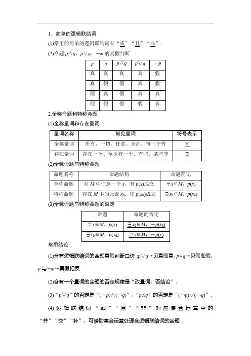 高考专题练习: 简单的逻辑联结词、全称量词与存在量词