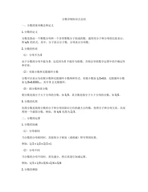 分数详细知识点总结