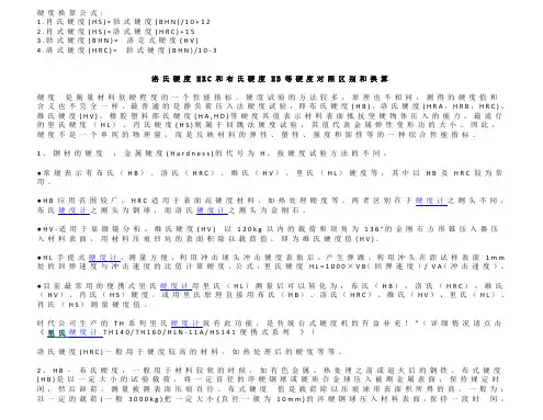 HB HV HRC各种硬度换算表