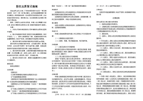 股权出质登记指南
