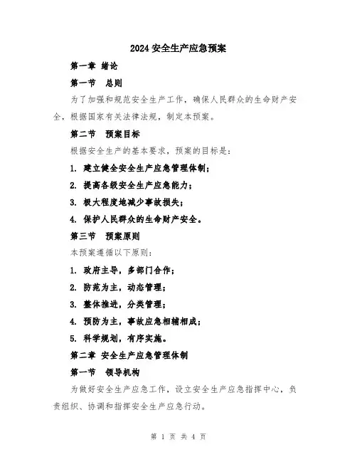 2024安全生产应急预案