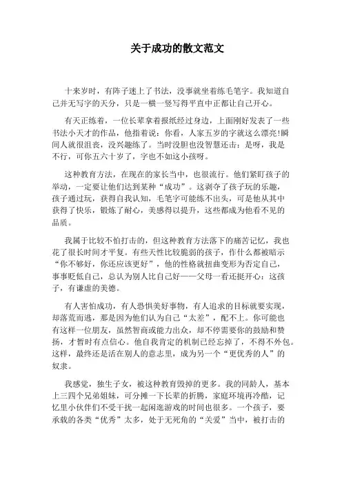 关于成功的散文范文