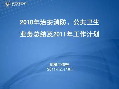 2010年度治安消防公共卫生工作总结