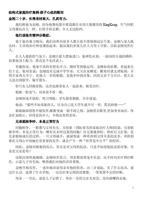 结构式家庭治疗案例