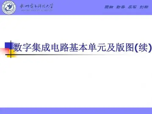 第八章 数字集成电路基本单元及版图(续)