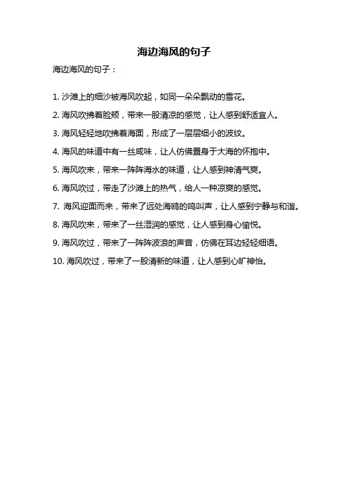 海边海风的句子