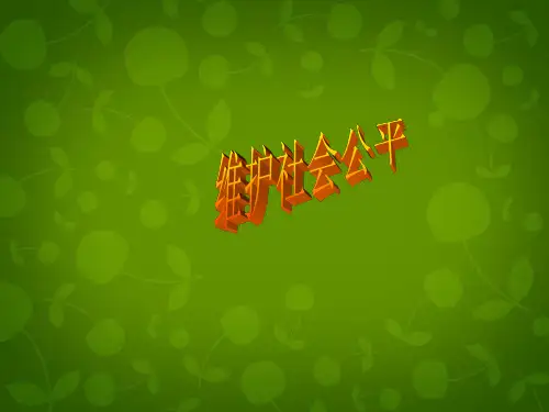 八年级政治下册 9.2《维护社会公平》课件 新人教版