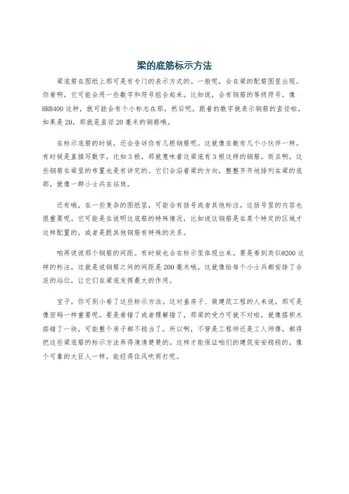 梁的底筋标示方法