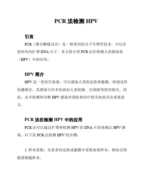 PCR法检测HPV