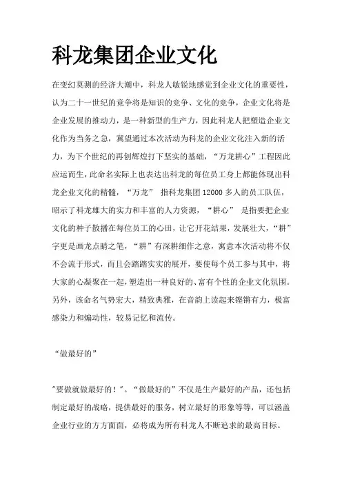 科龙集团企业文化