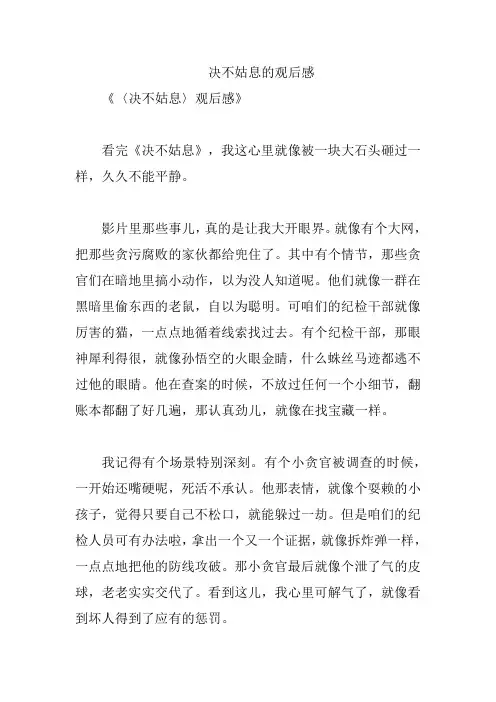 决不姑息的观后感